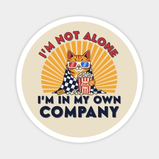 Introvert Cat 'I'm Not Alone' Popcorn Movie Night Magnet